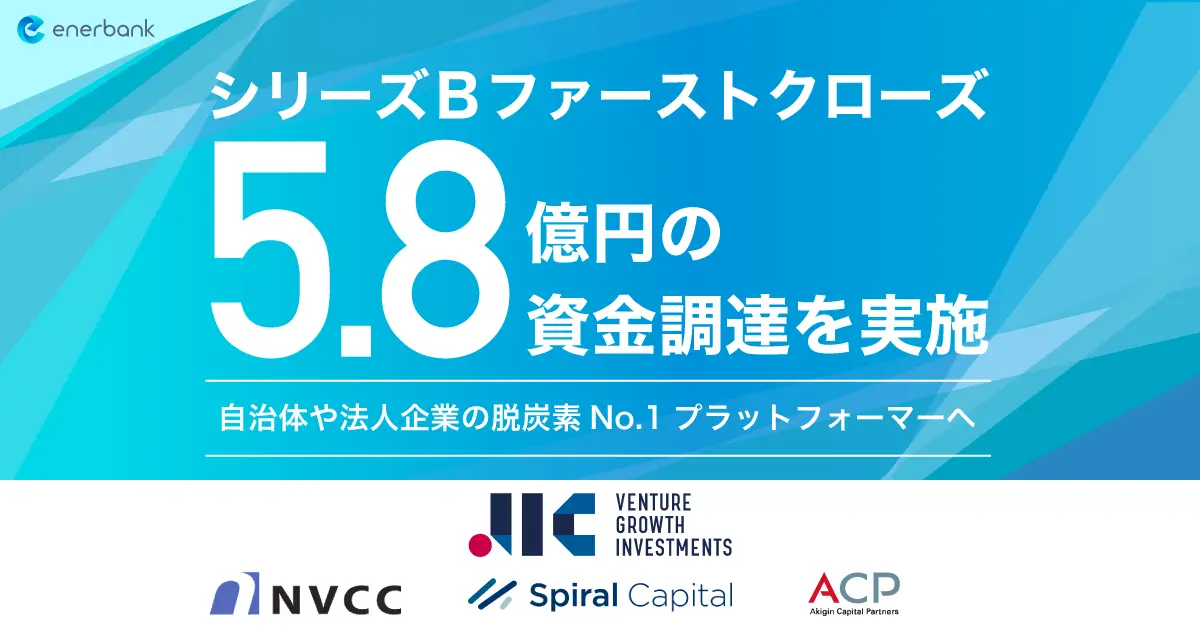 エナーバンクが5.8億円調達　再エネ電力の調達支援